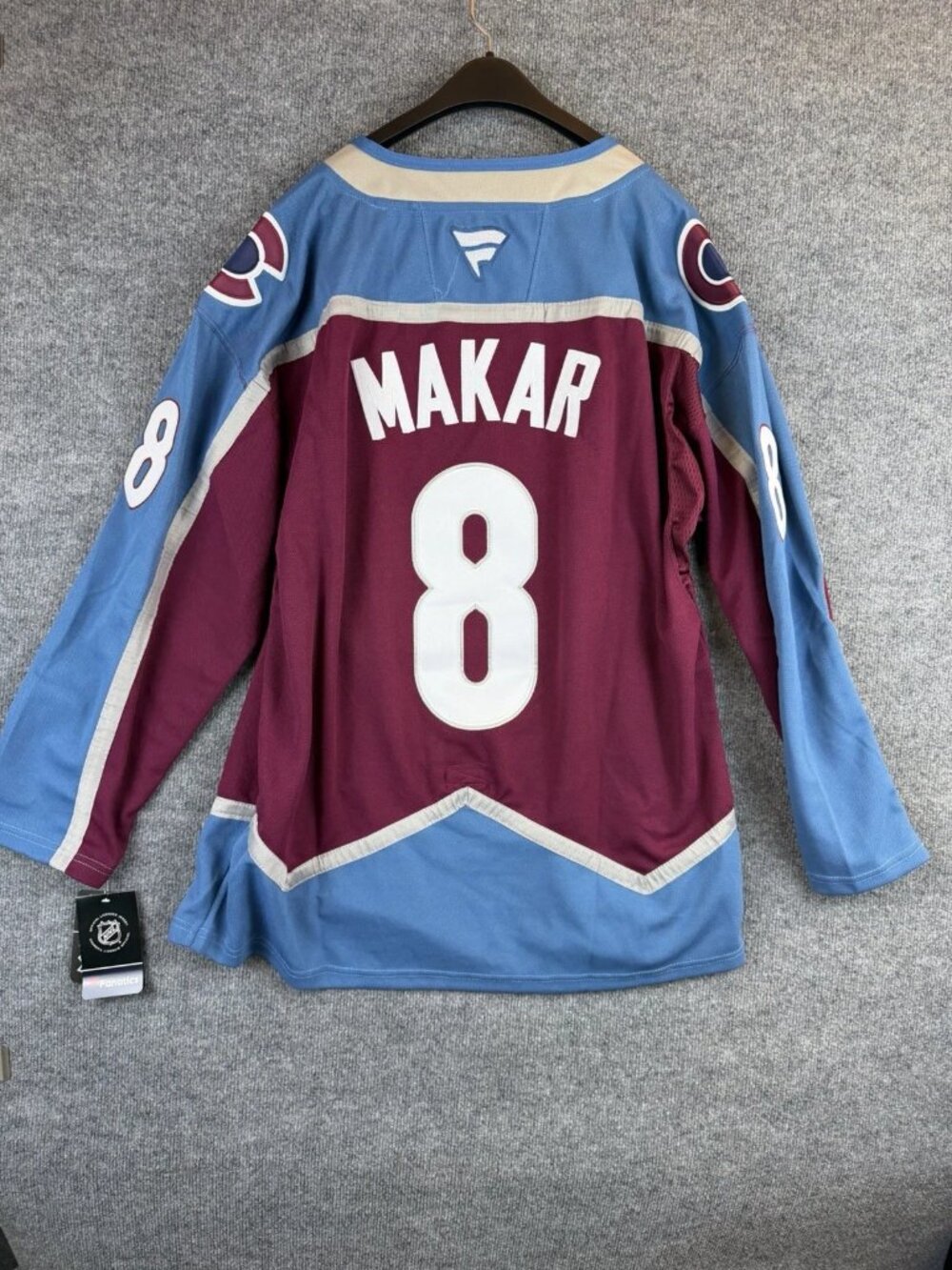 Cale Makar Burgundy Blue Stitched Jersey